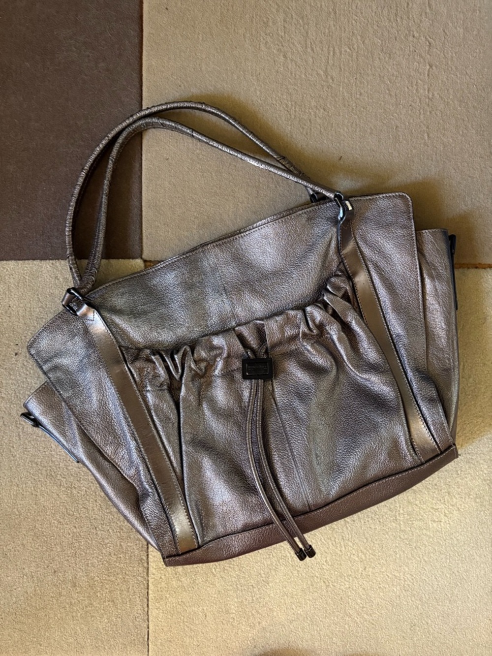 BURBERRY Silver Pebbled Leather Salisbury Hobo from Established 1856 Collection